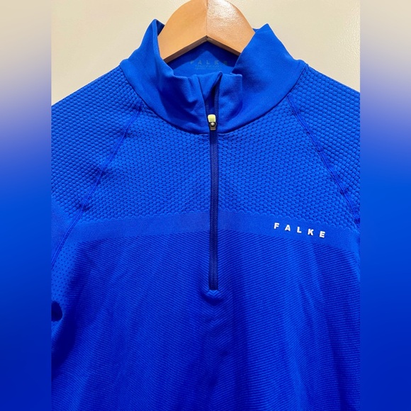 FALKE Germany Skii Men’s Zip Up Thermal Long Sleeve Half Zip Maximum Warm - Picture 2 of 7